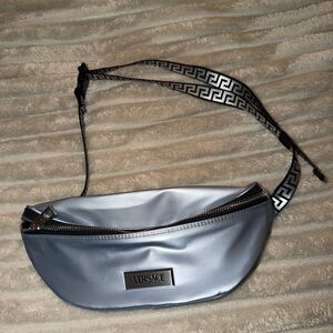 Versace Metallic Silver Waist Bag